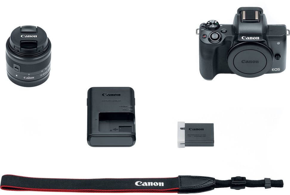 Appareil photo hybride Canon EOS M50 Noir + objectif EF-M 15-45mm STM Noir (2680C012AA)