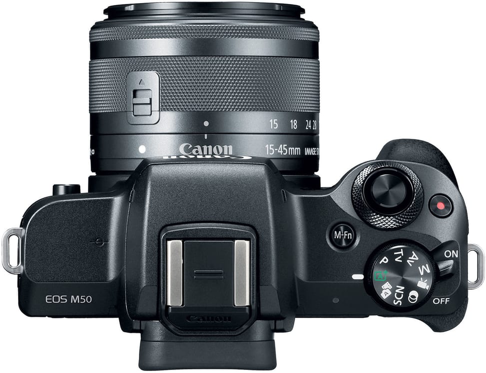Appareil photo hybride Canon EOS M50 Noir + objectif EF-M 15-45mm STM Noir (2680C012AA)