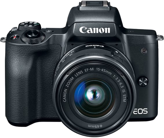 Appareil photo hybride Canon EOS M50 Noir + objectif EF-M 15-45mm IS STM Noir (2680C012AA)