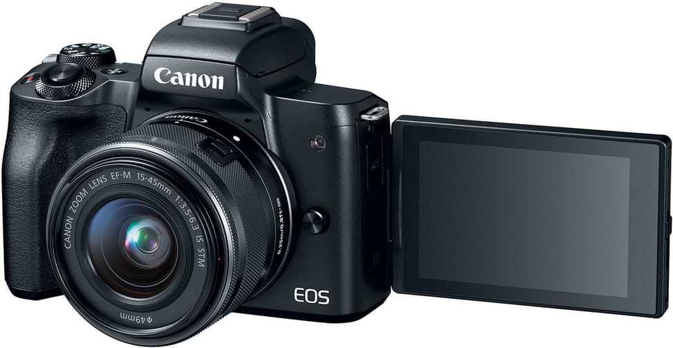 Appareil photo hybride Canon EOS M50 Noir + objectif EF-M 15-45mm STM Noir (2680C012AA)
