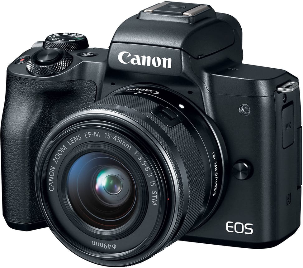 Appareil photo hybride Canon EOS M50 Noir + objectif EF-M 15-45mm STM Noir (2680C012AA)