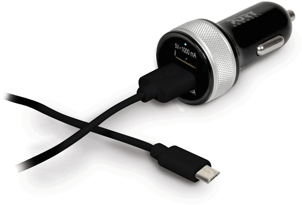 Chargeur voiture 2 USB + Câble Micro USB de Port Designs (900081)