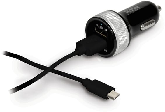 Chargeur voiture 2 USB + Câble Micro USB de Port Designs (900081)