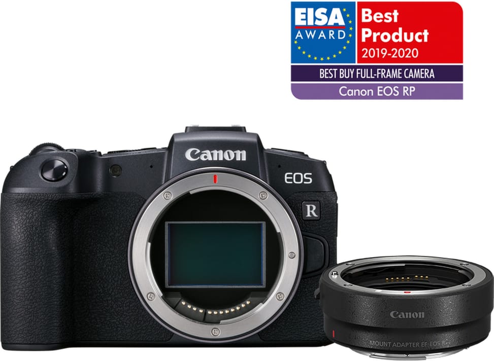 Reflex Canon EOS RP Boîtier et bague d'adaptation monture EF-EOS R (3380C023AA)