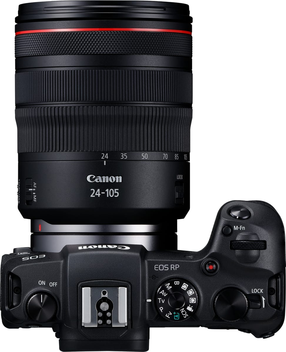 Reflex Canon EOS RP + objectif RF 24-105mm F4L IS USM + bague d'adaptation monture EF-EOS R (3380C043AA)