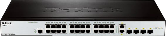 Switch Administrable D-LINK 24 ports 10/100 Base-TX, 2x100/1000 SFP, 2xCombo SFP+10/100/1000Base-T