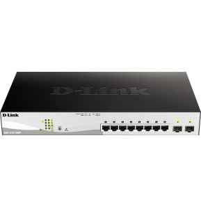 Switch Administrable D-LINK 8 ports 10/100/1000BASE-T PoE + 2 ports 100/1000 Mbits/s SFP (DGS-1210-10MP)