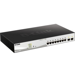 Switch Administrable D-LINK 8 ports 10/100/1000BASE-T PoE + 2 ports 100/1000 Mbits/s SFP (DGS-1210-10MP)