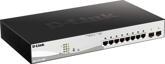 Switch Administrable D-LINK 8 ports 10/100/1000BASE-T PoE + 2 ports 100/1000 Mbits/s SFP (DGS-1210-10MP)