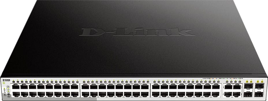 Switch Administrable D-Link 48 Ports Gigabit PoE/PoE+ + 4 Ports Combo 1000BaseT/SFP (DGS-1210-52MP)