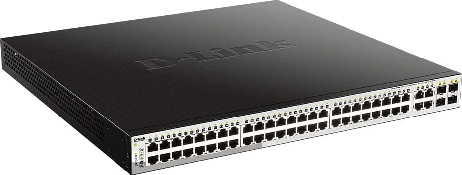 Switch Administrable D-Link 48 Ports Gigabit PoE/PoE+ + 4 Ports Combo 1000BaseT/SFP (DGS-1210-52MP)