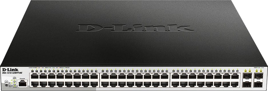 Switch Administrable D-Link 48 ports 10/100/1000BASE-T PoE + 4 ports Gigabit SFP (DGS-1210-52MPP)