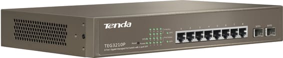 Switch Tenda TEG3210P PoE géré 8 ports Gigabit + 2 ports SFP (TEG3210P)