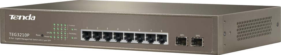 Switch Tenda TEG3210P PoE géré 8 ports Gigabit + 2 ports SFP (TEG3210P)