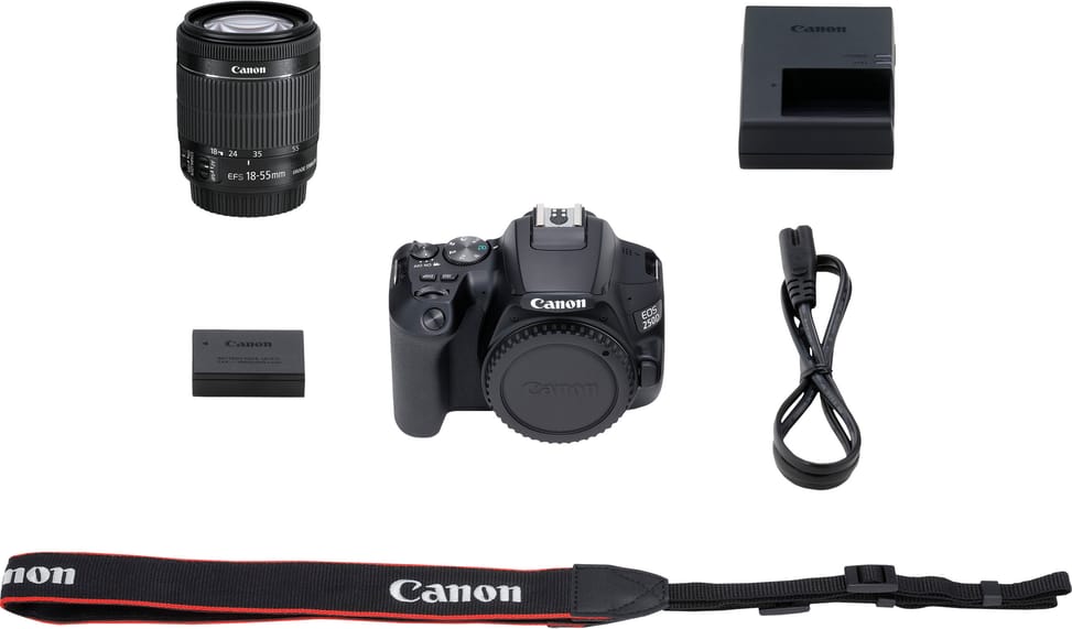 Reflex Canon EOS 250D + objectif EF-S 18-55mm f/4-5.6 IS STM (3454C002AA)