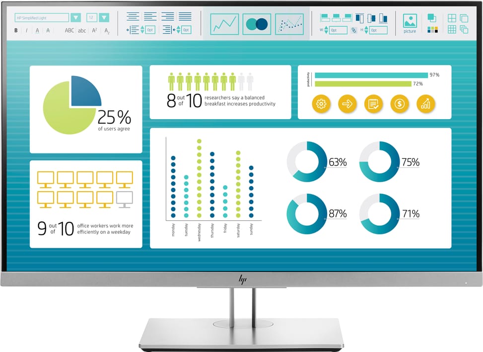 Écran 27" Full HD HP EliteDisplay E273 (1FH50AS)