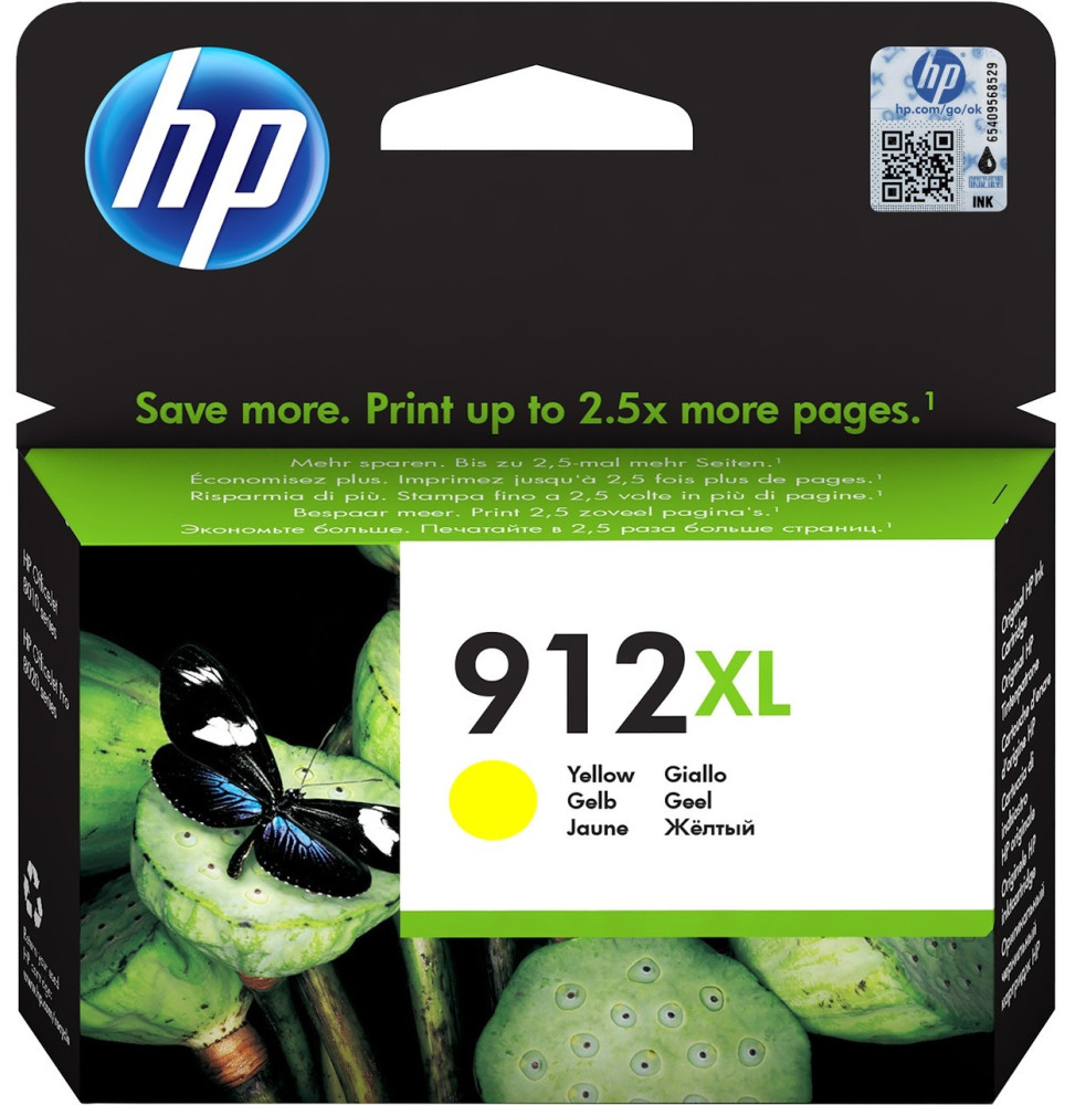 HP 912XL Jaune - Cartouche d'encre grande capacité HP d'origine