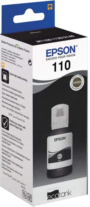 Epson 110 Noir - Bouteille d'encre Epson d'origine (C13T03P14A)