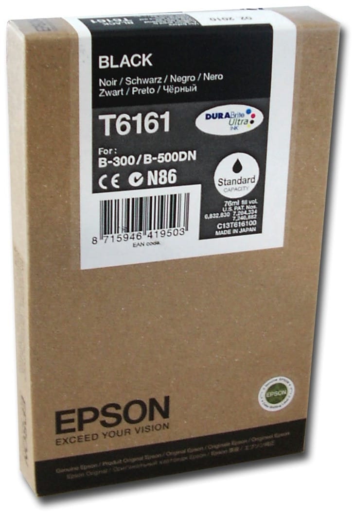 Epson T6161 Noir - Cartouche d'encre Epson d'origine (C13T616100)