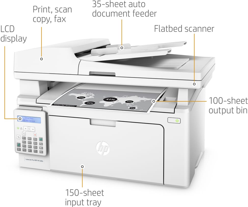 Imprimante Multifonction Laser Monochrome HP LaserJet Pro M130fn (G3Q59A)