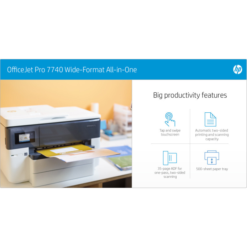 Imprimante A3 ALL-IN-ONE Jet d'encre HP OfficeJet Pro 7740 (G5J38A)