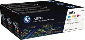 HP 305A Cyan/Magenta/Jaune (CF370AM) - Pack de 3 toners couleur HP LaserJet d'origine