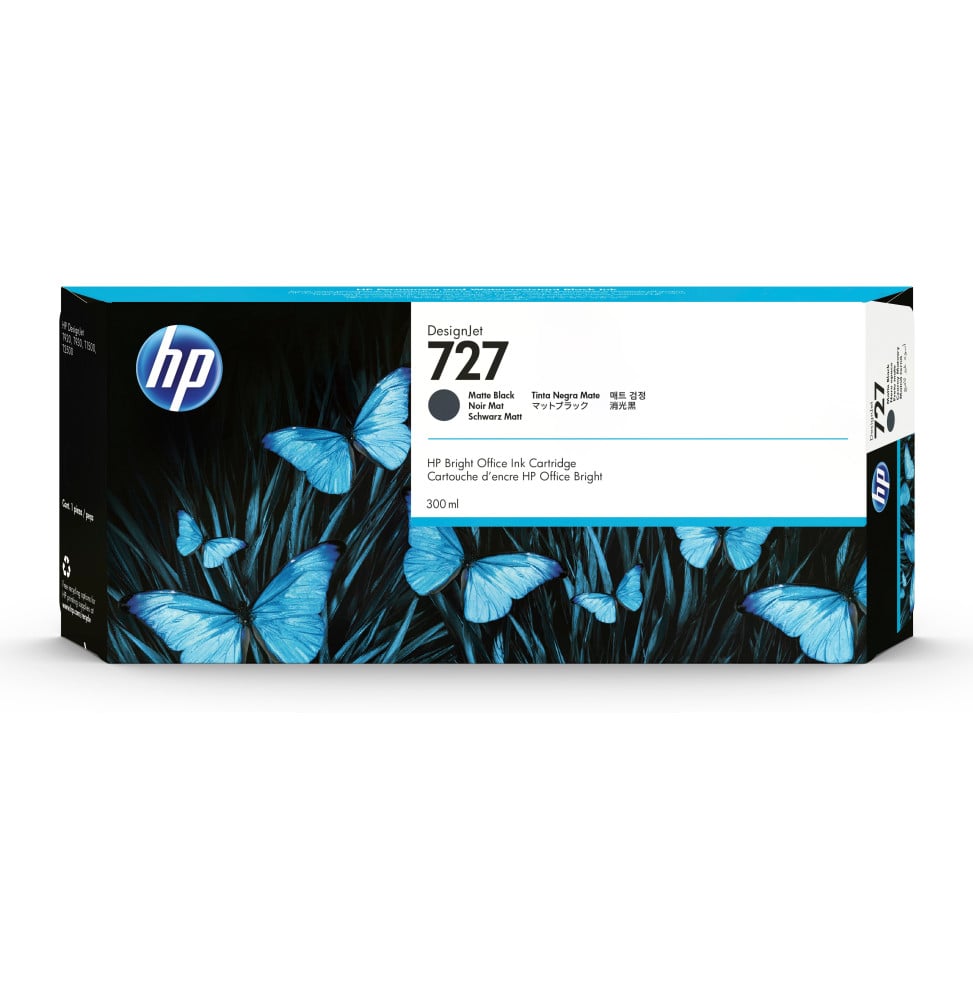 HP 727 Noir mat - Cartouche d'encre HP d'origine (C1Q12A)