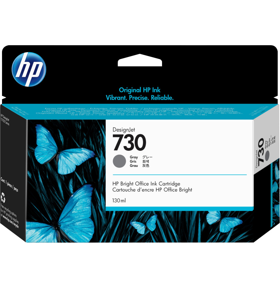 HP 730 Gris - Cartouche d'encre HP d'origine (P2V66A) HP 730 Gris - Cartouche d'encre HP d'origine (P2V66A)