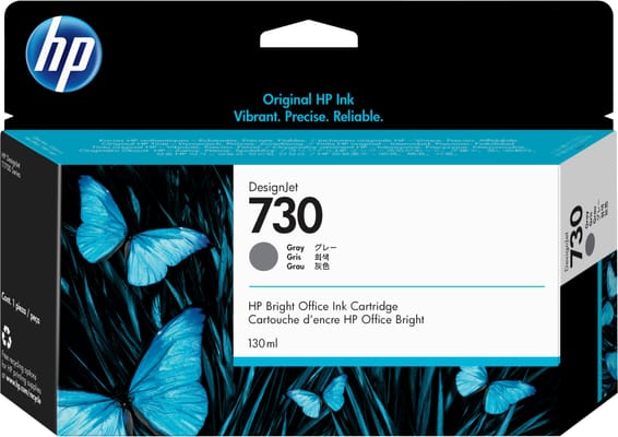 HP 730 Gris - Cartouche d'encre HP d'origine (P2V66A)