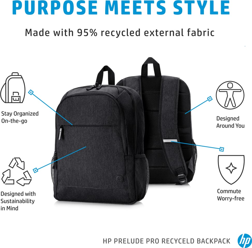 حقيبة ظهر HP Prelude Pro Recycled لحاسوب محمول 15.6" (1X644AA) — صورة 6