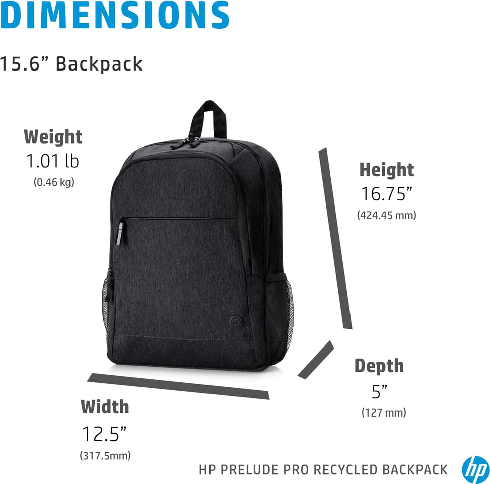حقيبة ظهر HP Prelude Pro Recycled لحاسوب محمول 15.6" (1X644AA) — صورة 7