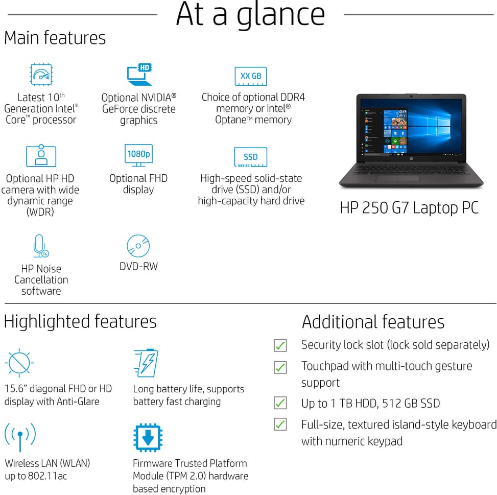 Ordinateur Portable HP 250 G7 (197P0EA)