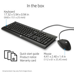 Clavier et souris Filaire USB HP C2500 (AZERTY Français)