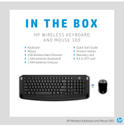 Clavier et souris sans fil HP 300 (AZERTY) (3ML04AA)