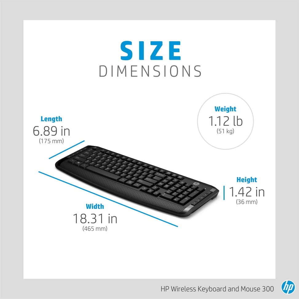 Clavier et souris sans fil HP 300 (AZERTY) (3ML04AA)