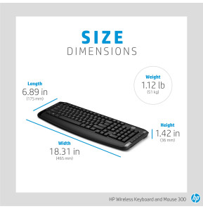 Clavier et souris sans fil HP 300 (AZERTY) (3ML04AA)