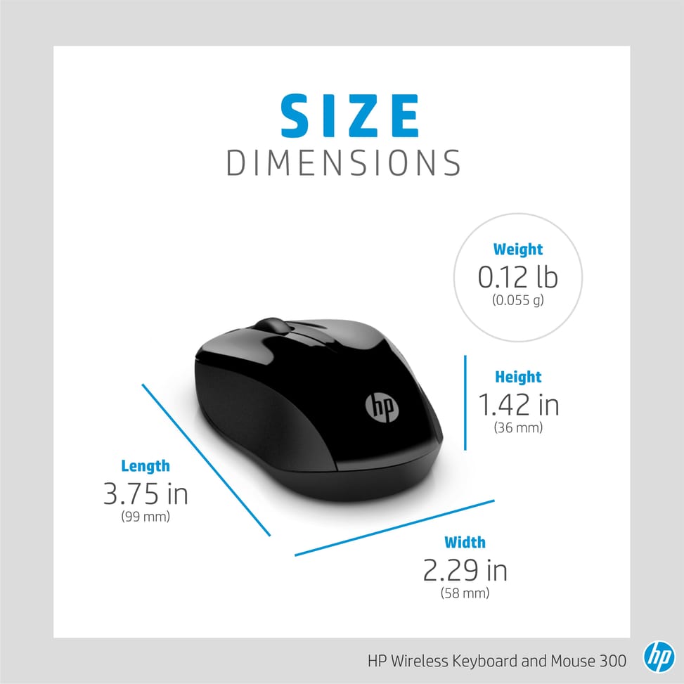 Clavier et souris sans fil HP 300 (AZERTY) (3ML04AA)