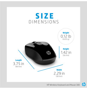 Clavier et souris sans fil HP 300 (AZERTY) (3ML04AA)