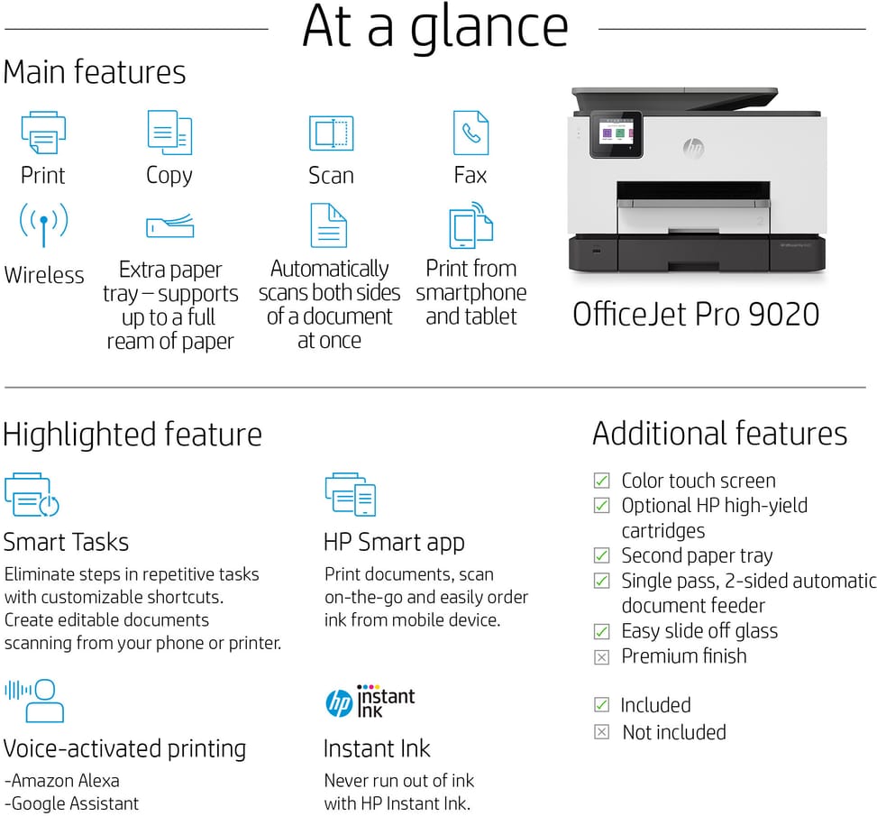 Imprimante multifonction Jet d’encre HP OfficeJet Pro 9020 (1MR78B)