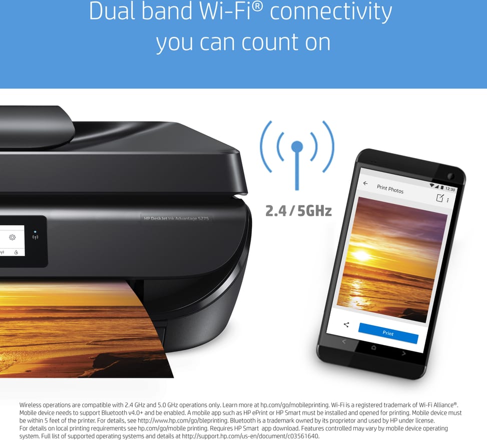Imprimante multifonction Jet d’encre HP DeskJet Ink Advantage 5275 (M2U76C)