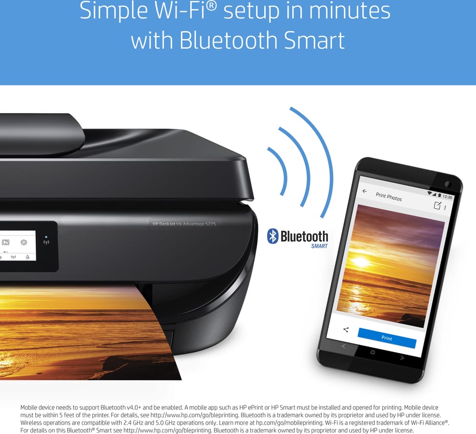 Imprimante multifonction Jet d’encre HP DeskJet Ink Advantage 5275 (M2U76C)