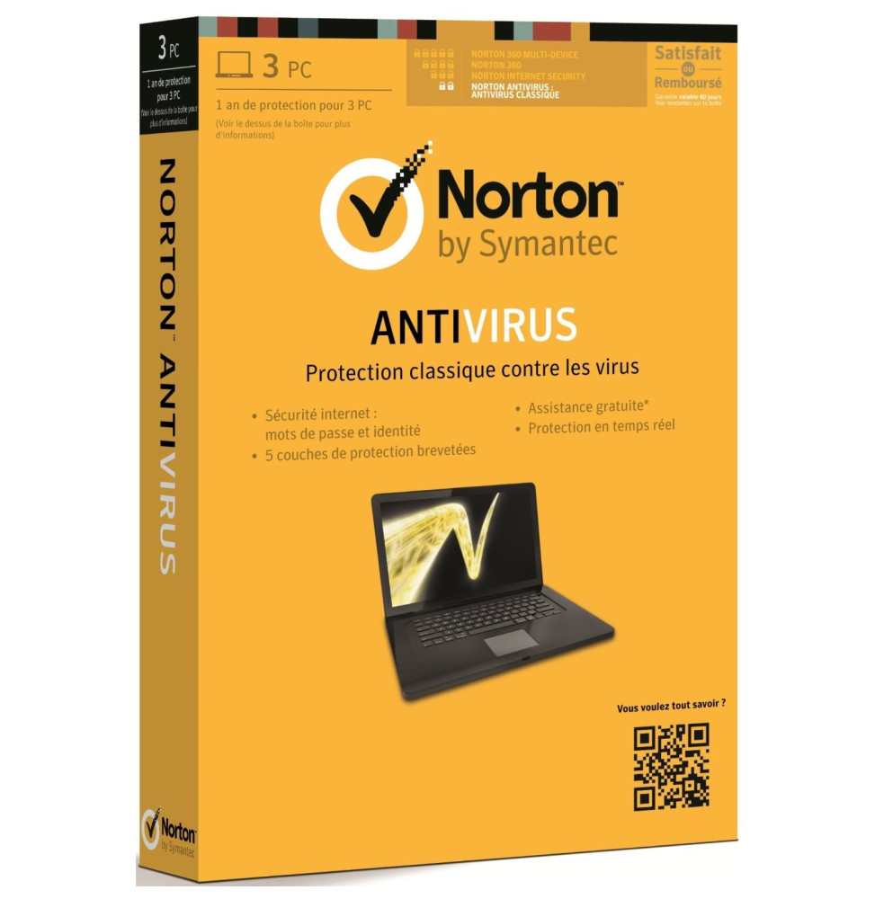 Symantec Norton Antivirus - DVD 1 an/ 3 postes (21298991)