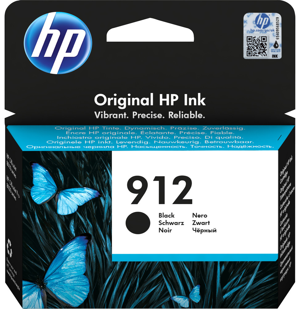 HP 912 Noir - Cartouche d'encre HP d'origine (3YL80AE)