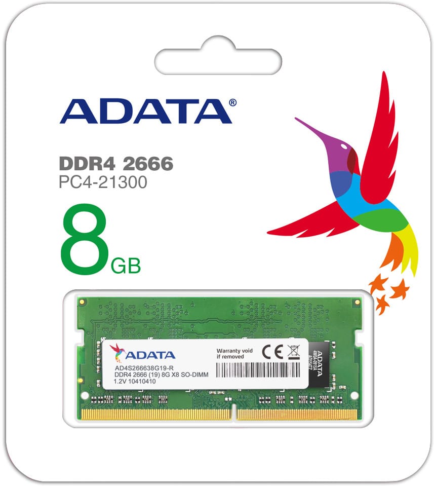 ADATA Barrette mémoire Laptop DDR4-2666 SO-DIMM 8G (AD4S266638G19-S)