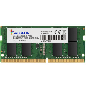 ADATA Barrette mémoire Lap DDR4-2666 UDIMM 4GB  (AD4S2666W4G19-S)