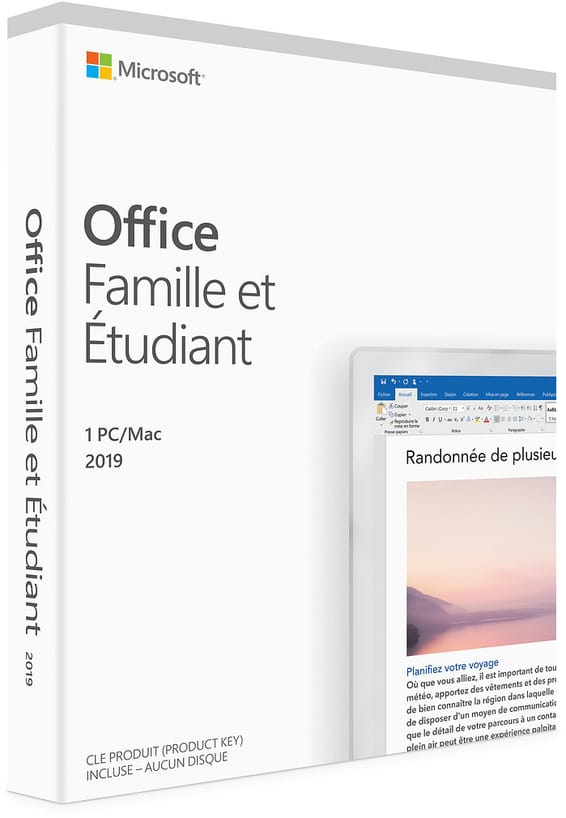 Microsoft Office Famille et Étudiant 2019 pour Windows/MAC - Français (79G-05195)