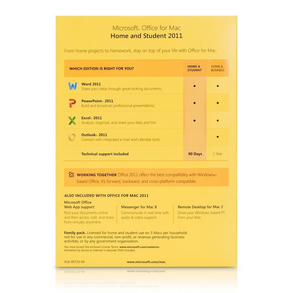 Microsoft Office pour Mac 2011 Home and Student Français DVD (GZA-00138) — image 2