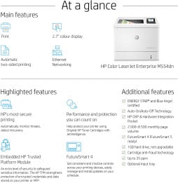 Imprimante Laser Couleur HP LaserJet Enterprise M554dn (7ZU81A)