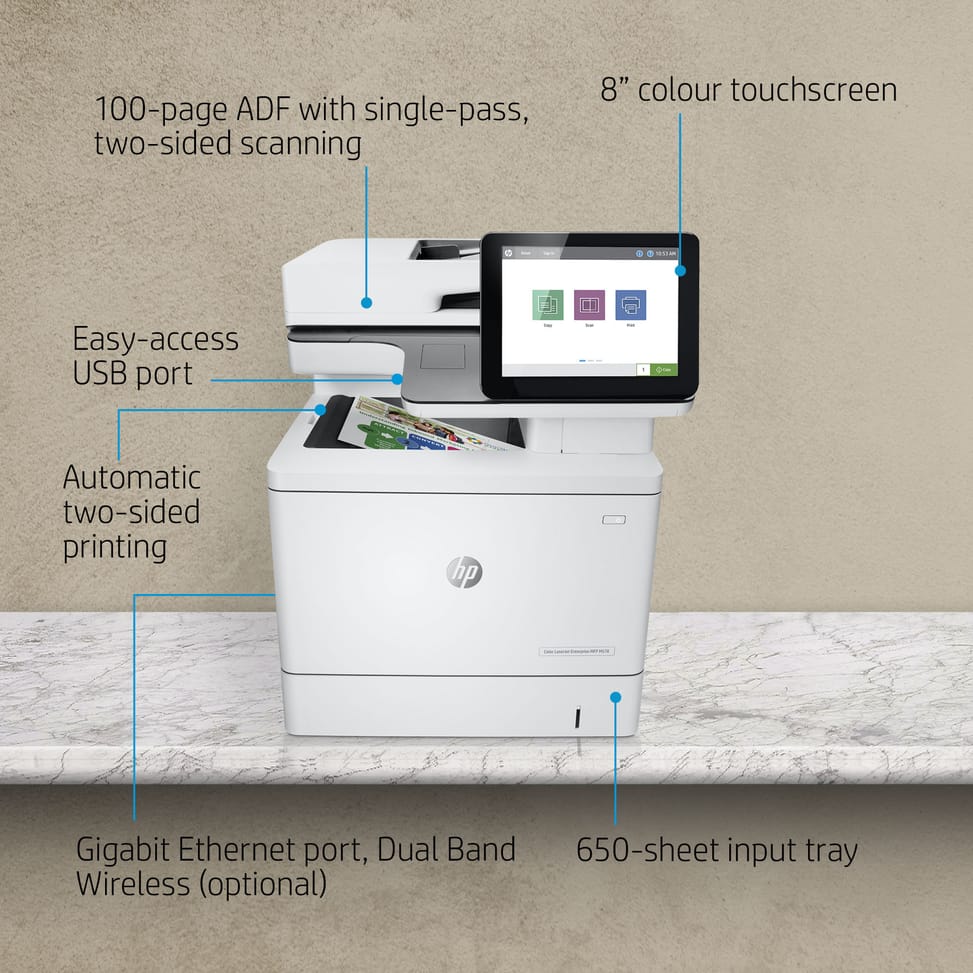 HP Laser M578dn Couleur MFP 3en1 A4 Réseau R/V PPM  (7ZU85A)
