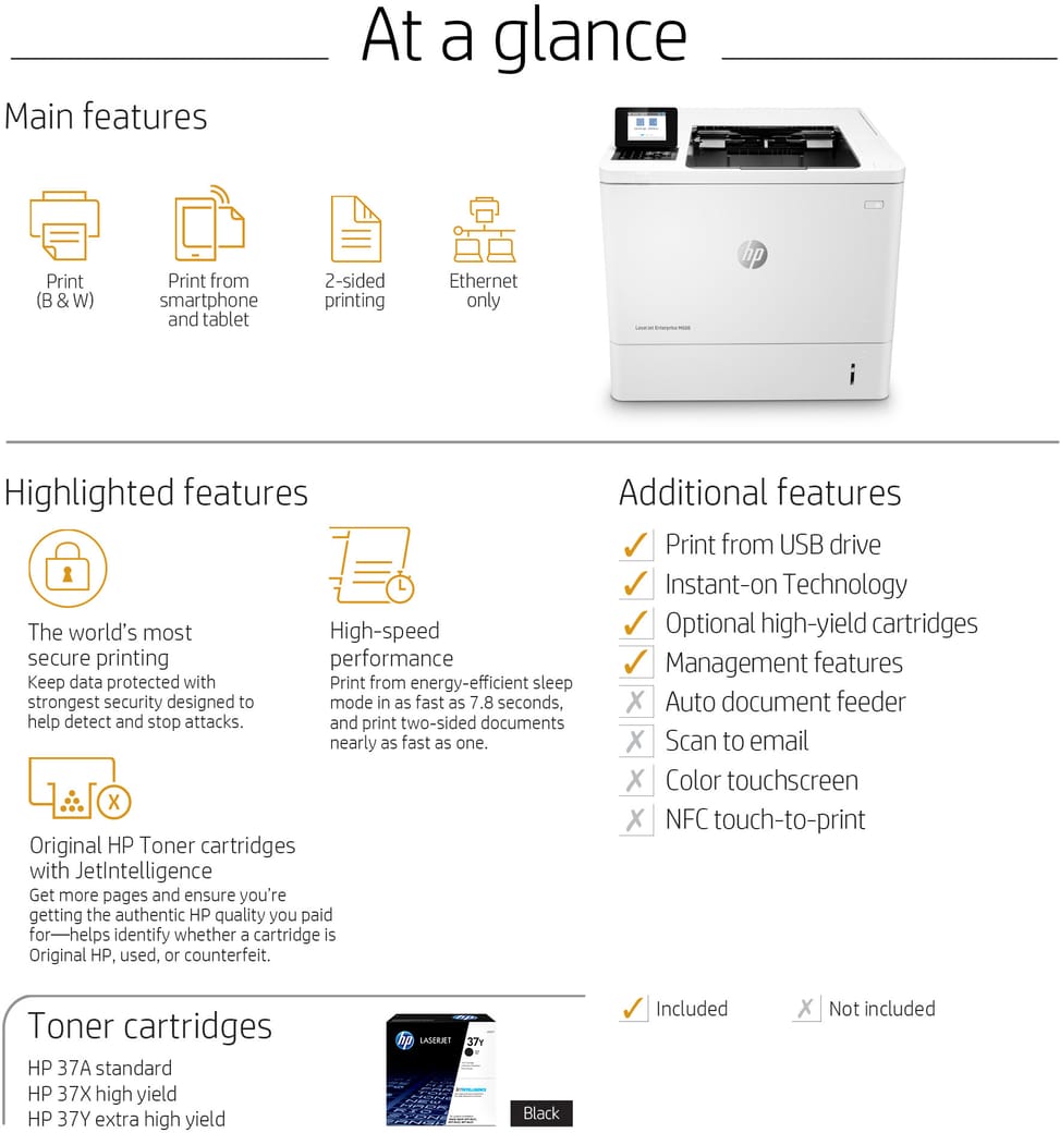 HP LaserJet Enterprise M608dn 61 ppm A4 - Réseau -  (K0Q18A)